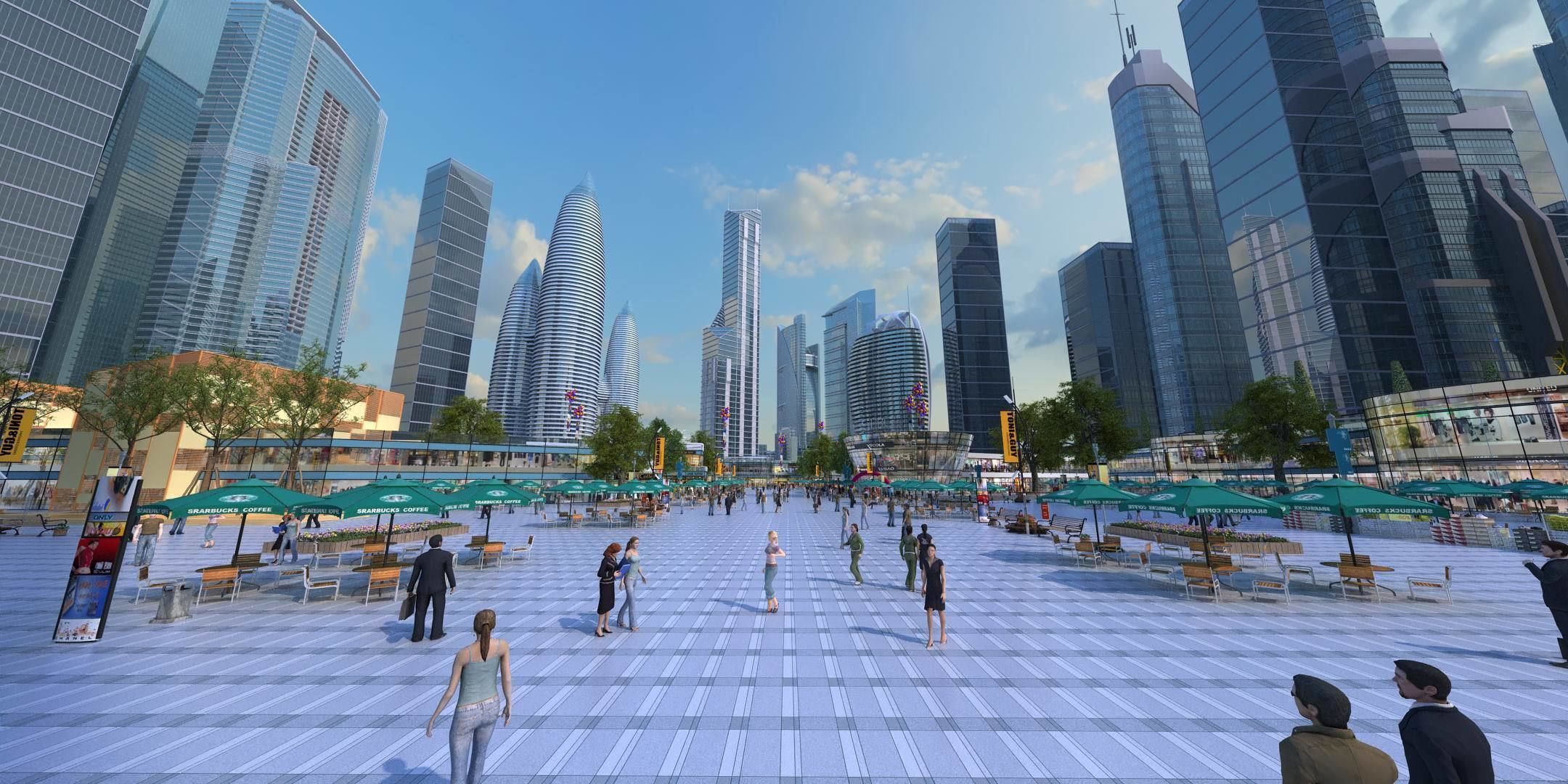 Business Plaza 3D model_1