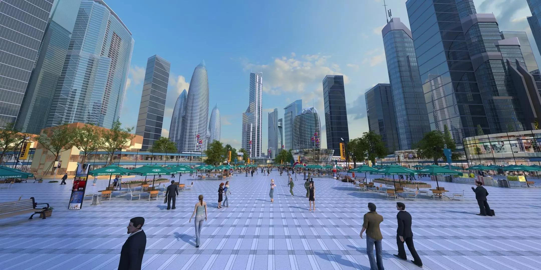 Business Plaza 3D model_0