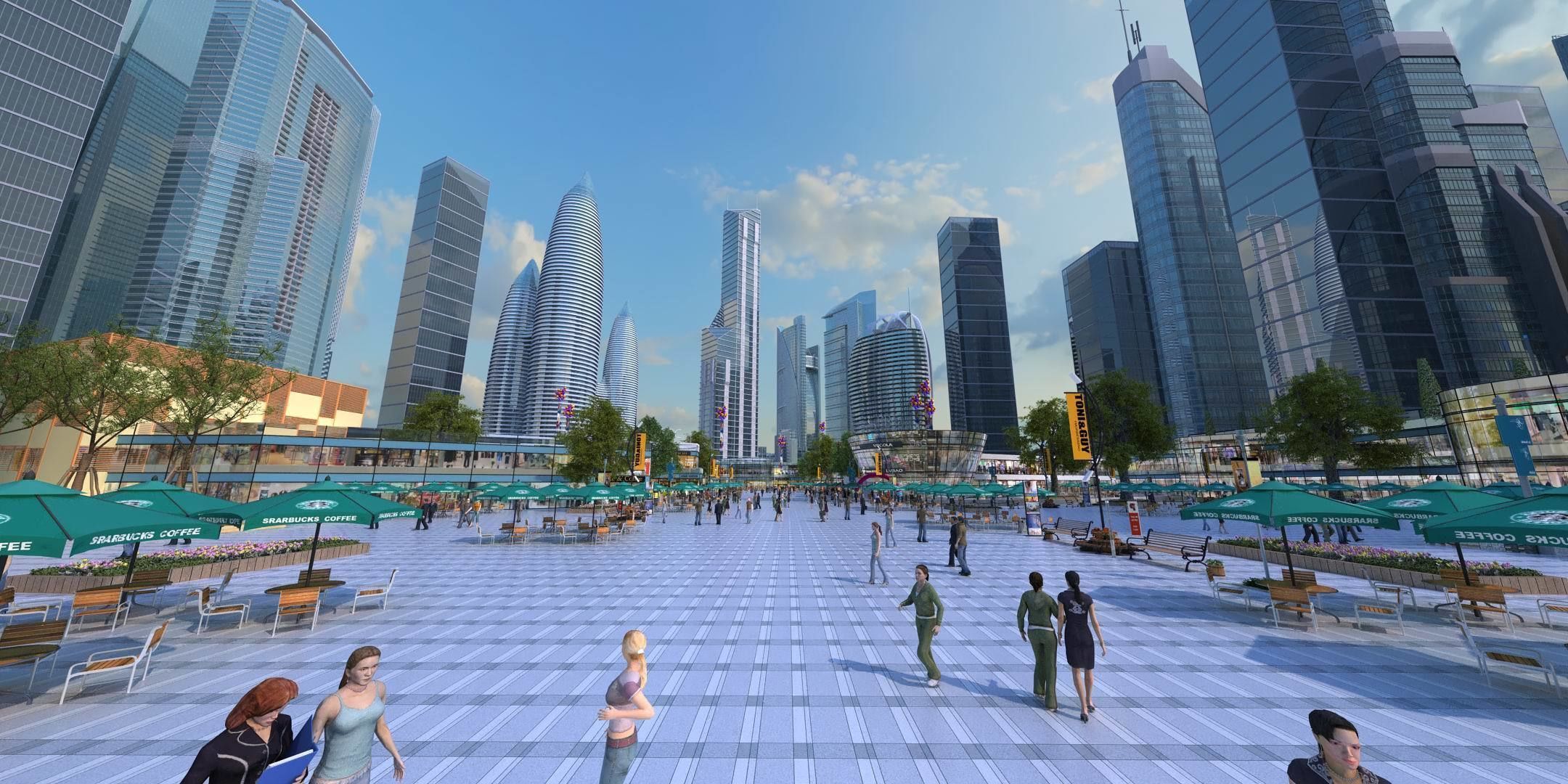 Business Plaza 3D model_4