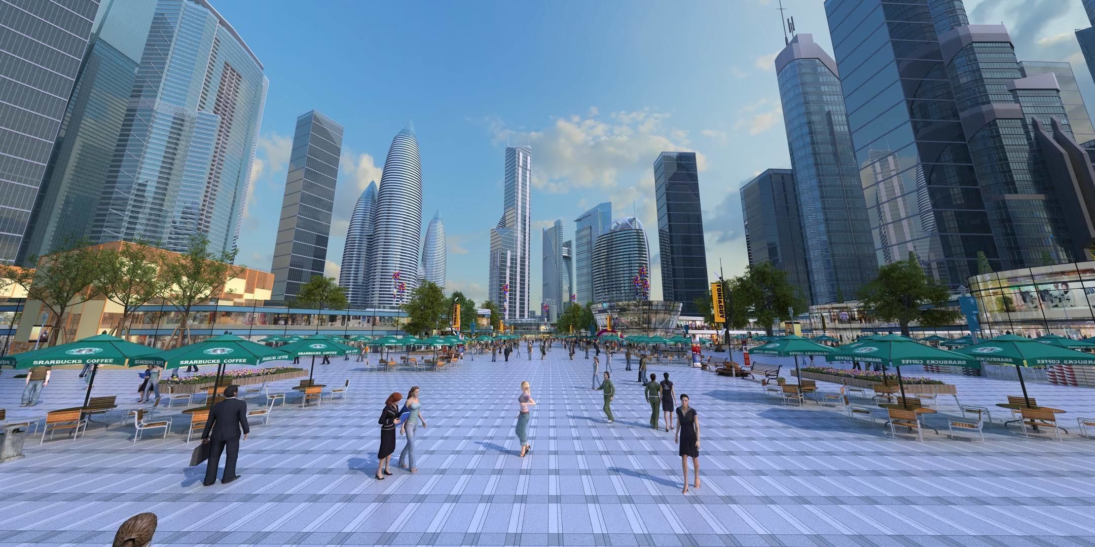 Business Plaza 3D model_2