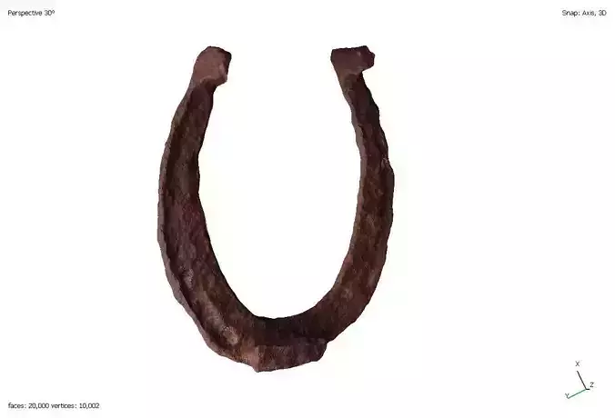 Set of three antique rusty horseshoes