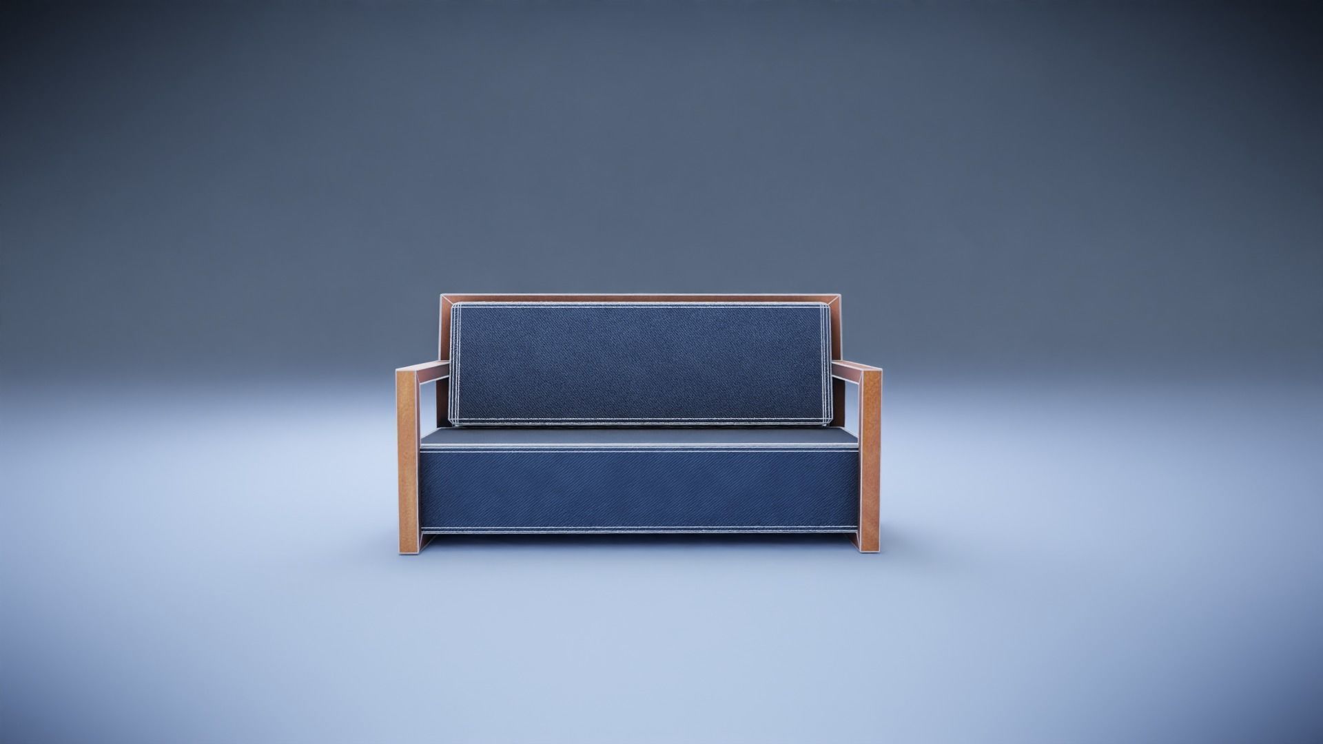 Modern Sofa Low-poly 3D model_1