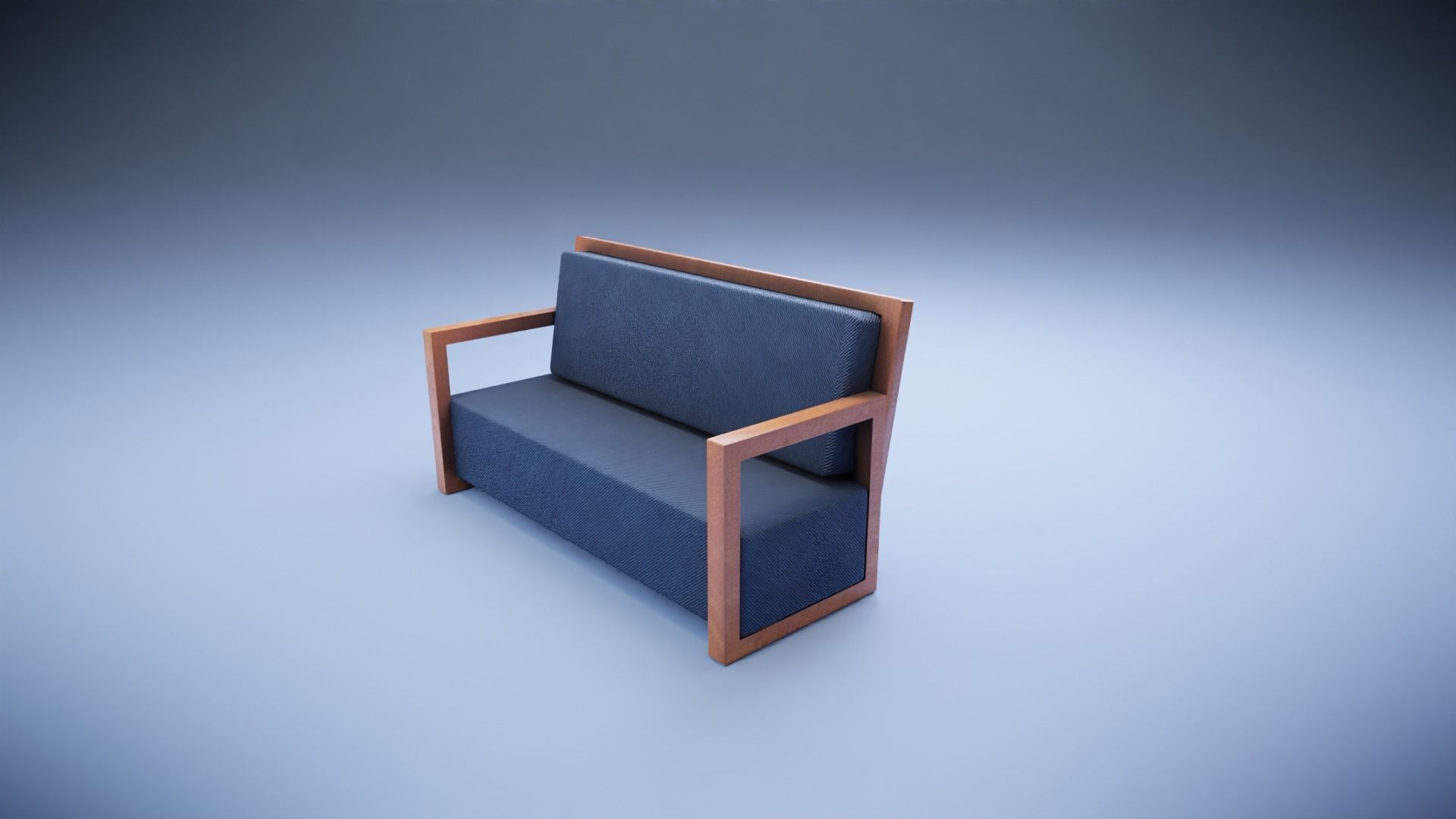 Modern Sofa Low-poly 3D model_3