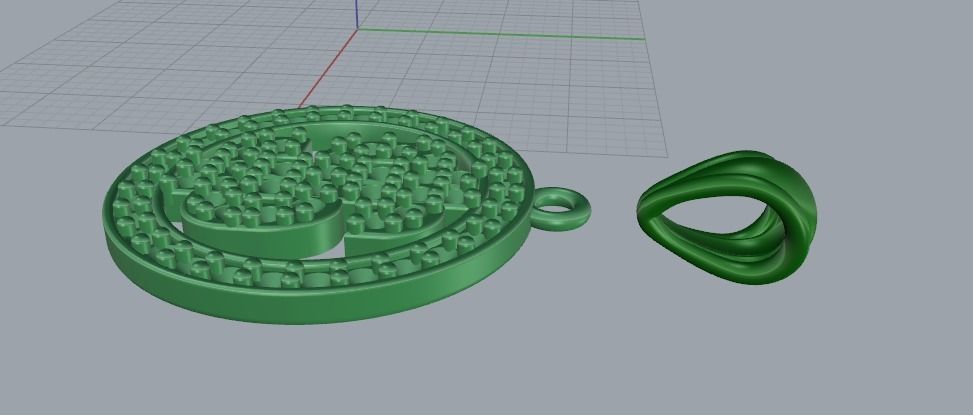 Pendant with dollar sign N01712 3D print model_4