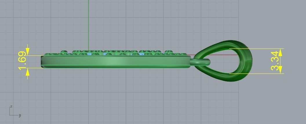 Pendant with dollar sign N01712 3D print model_7