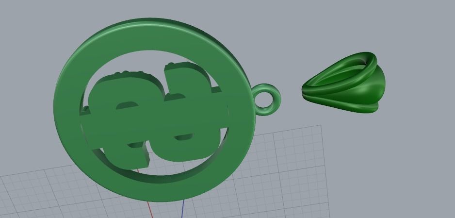 Pendant with dollar sign N01712 3D print model_5