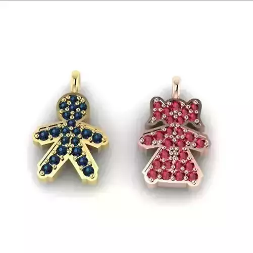 Pendants boy and girl N01705