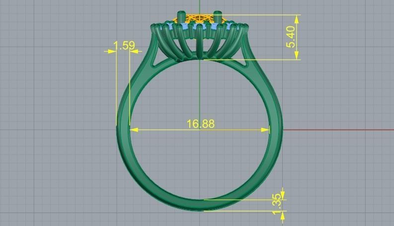 Ring N01676 3D print model_6