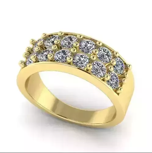 Ring with two rows of stones N011980