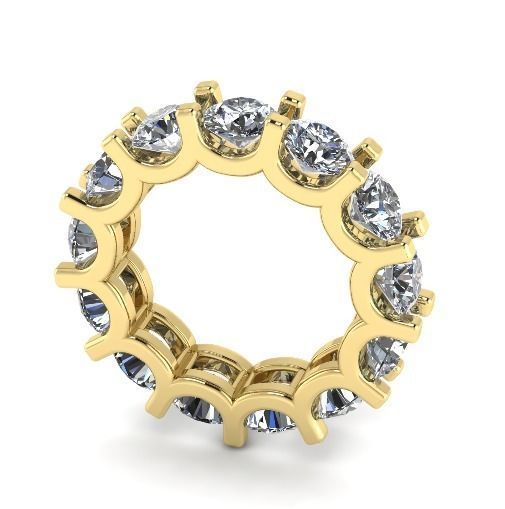 Ring with one row of stones N011973 3D print model_1