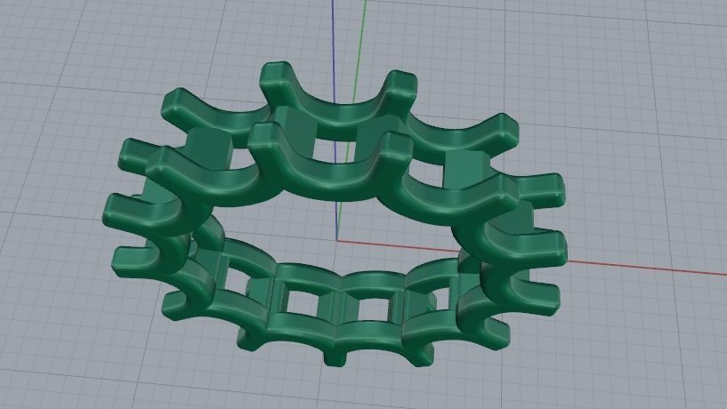 Ring with one row of stones N011973 3D print model_3