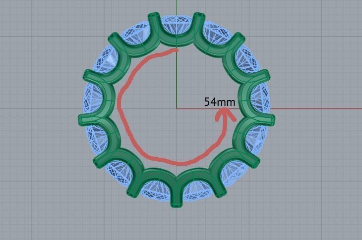Ring with one row of stones N011973 3D print model_6
