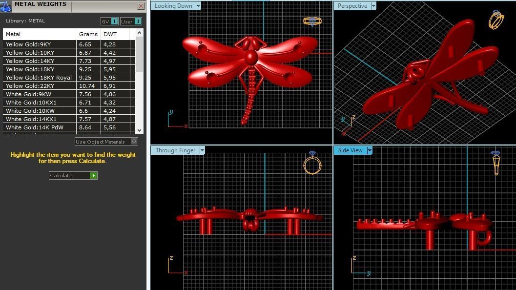Dragonfly pendant N011954 3D print model_7