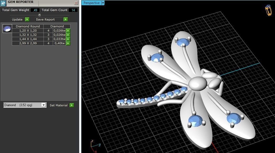 Dragonfly pendant N011954 3D print model_8