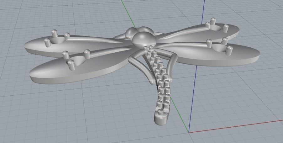 Dragonfly pendant N011954 3D print model_3