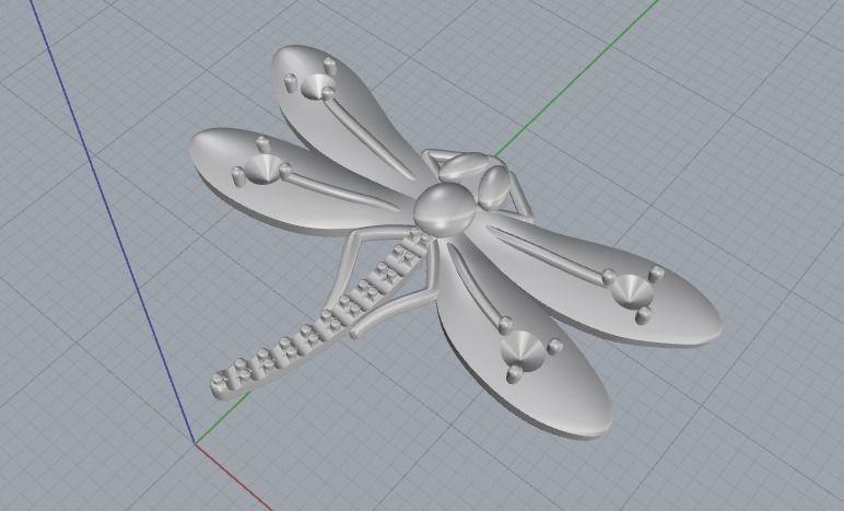 Dragonfly pendant N011954 3D print model_4