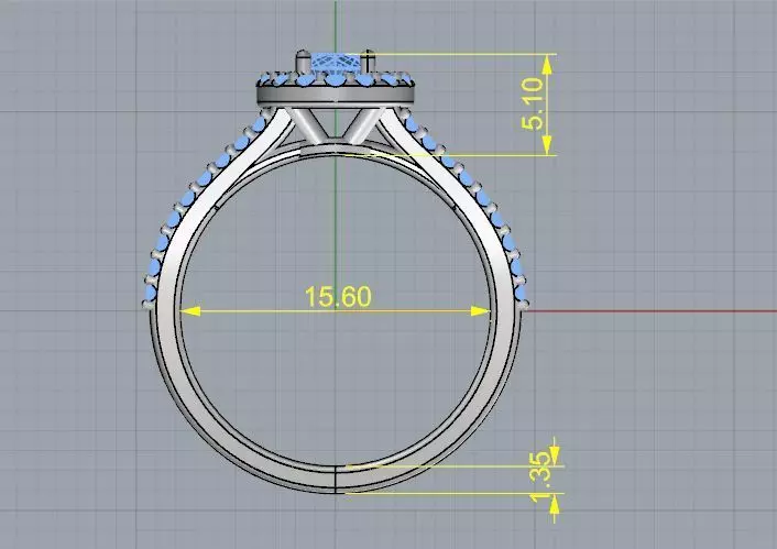 1953 Solitare ring 3D print model