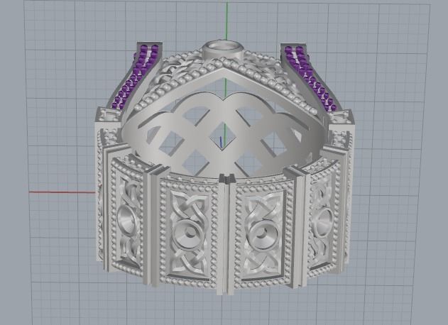 Ring with patterns N011934 3D print model_4
