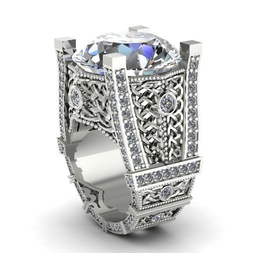 Ring with patterns N011934 3D print model_1