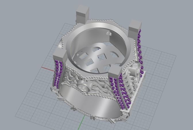 Ring with patterns N011934 3D print model_2
