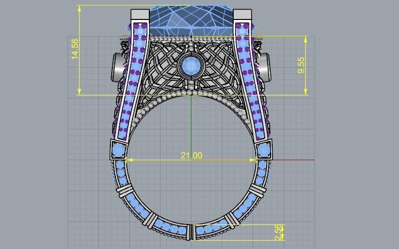 Ring with patterns N011934 3D print model_7