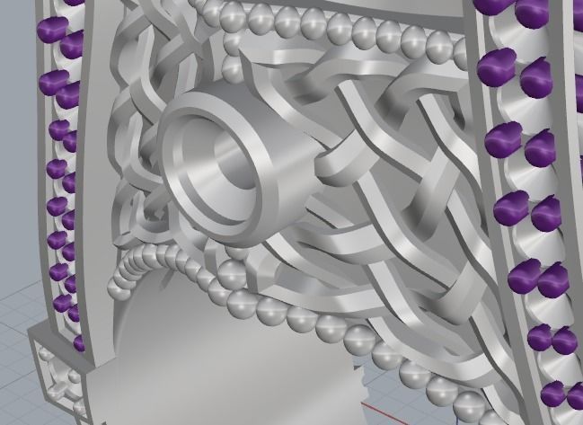 Ring with patterns N011934 3D print model_6