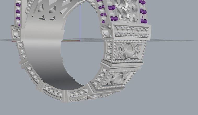 Ring with patterns N011934 3D print model_5