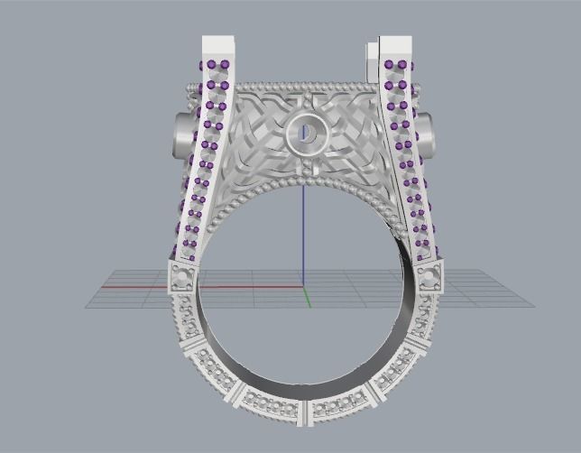 Ring with patterns N011934 3D print model_3