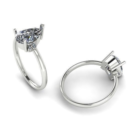 Pear stone ring N012036 3D print model_1