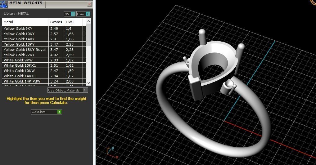 Pear stone ring N012036 3D print model_8