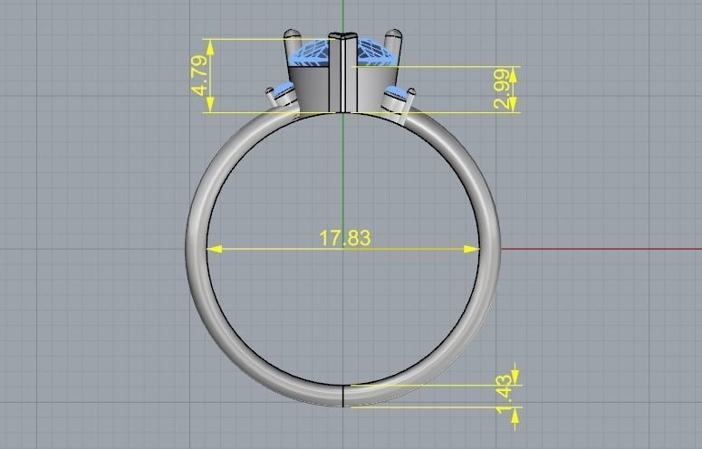 Pear stone ring N012036 3D print model_6