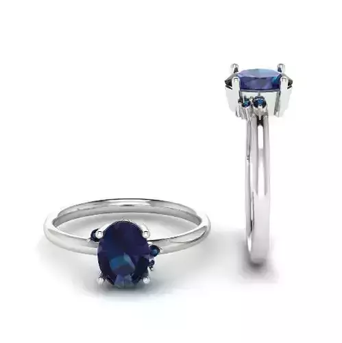 Oval stone ring N012034