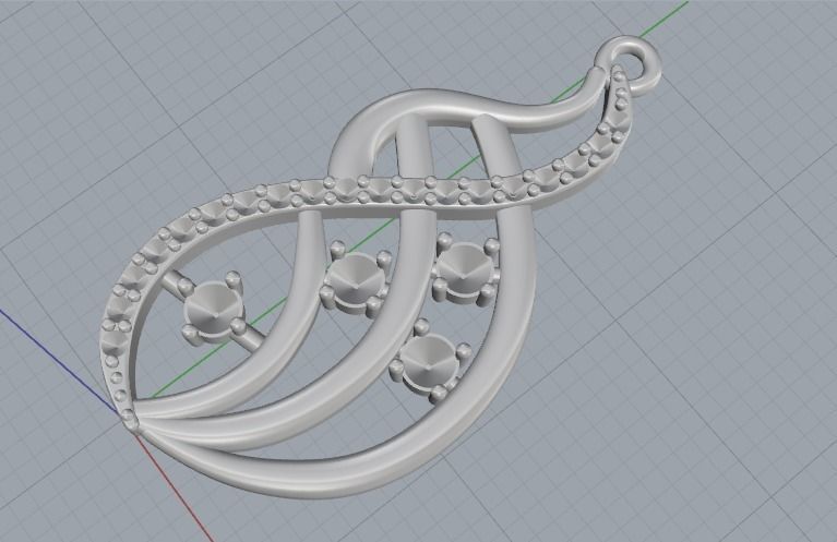 Pendant N012013 3D print model_2