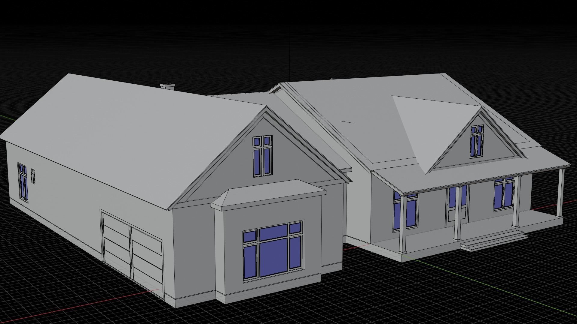 American House Low-poly 3D model_8