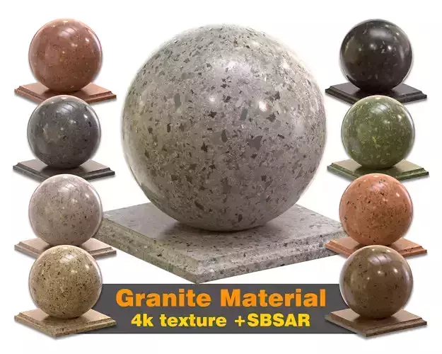 Granite stone PBR Texture with SBSAR material