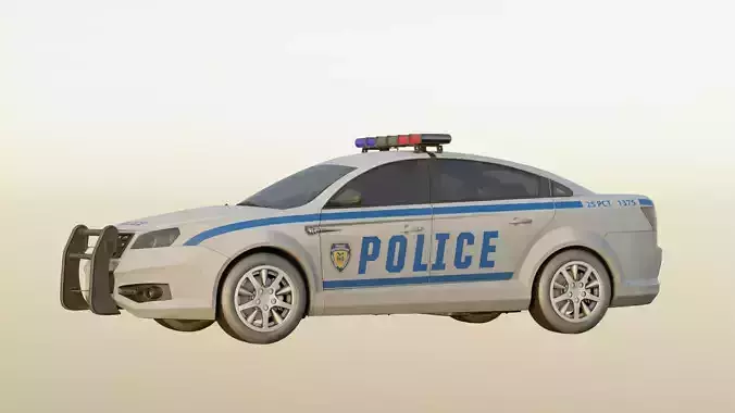 Police car Low-poly 3D model