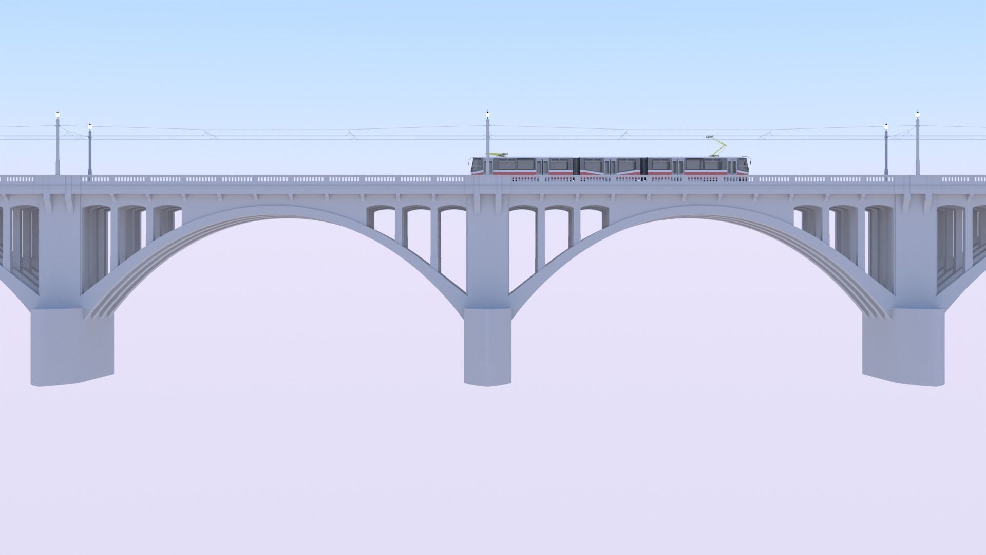 Bridge with KT8D5 tram 3D model_12