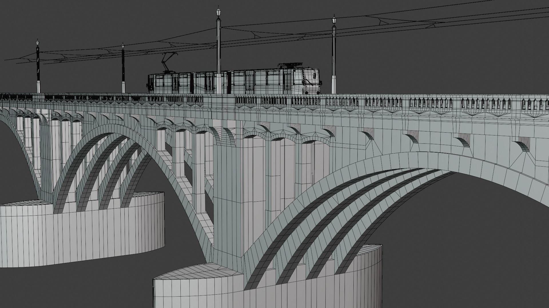 Bridge with KT8D5 tram 3D model_9