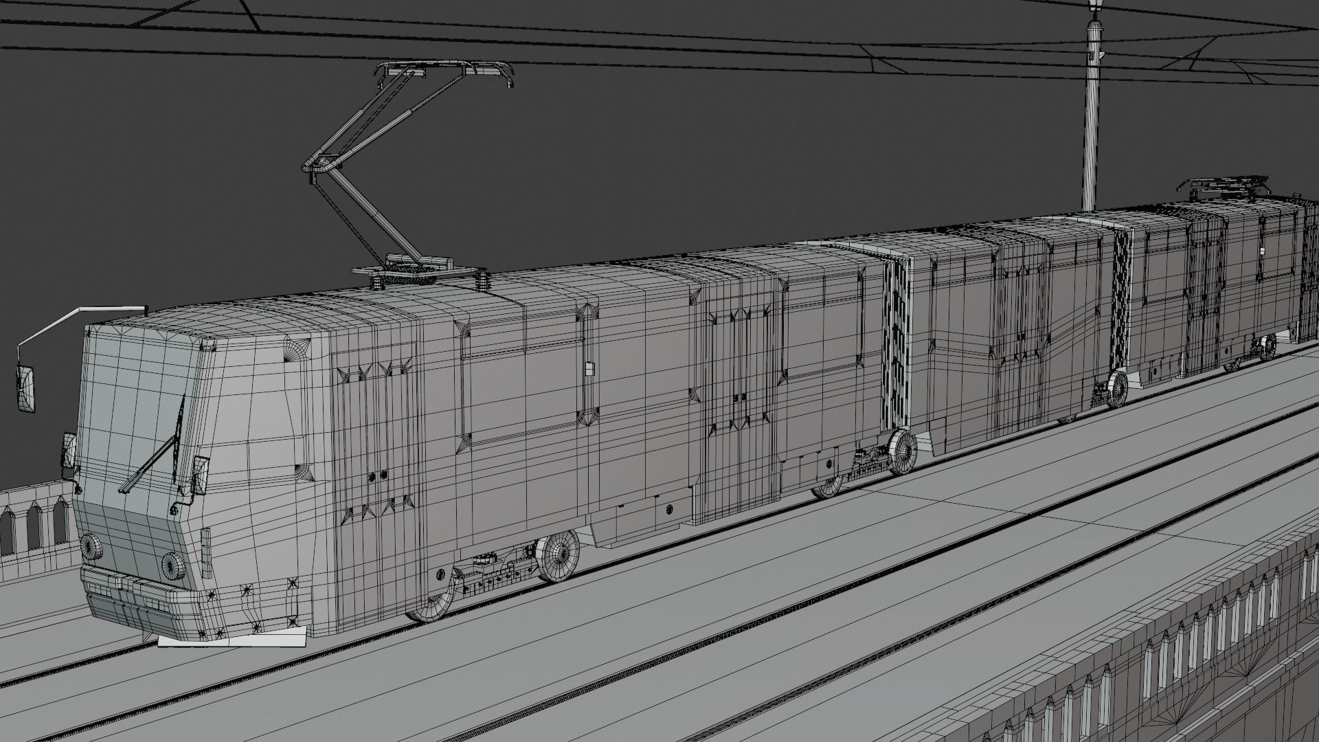 Bridge with KT8D5 tram 3D model_7