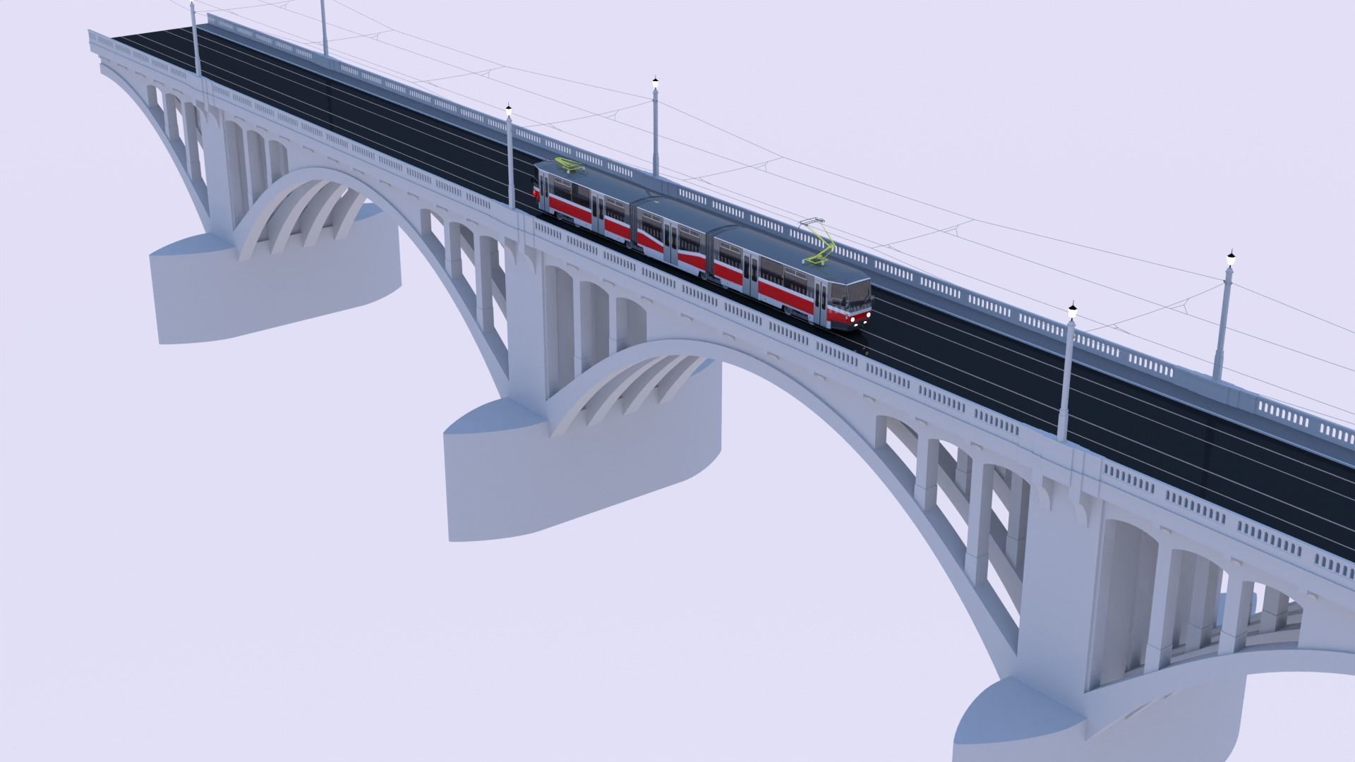 Bridge with KT8D5 tram 3D model_5