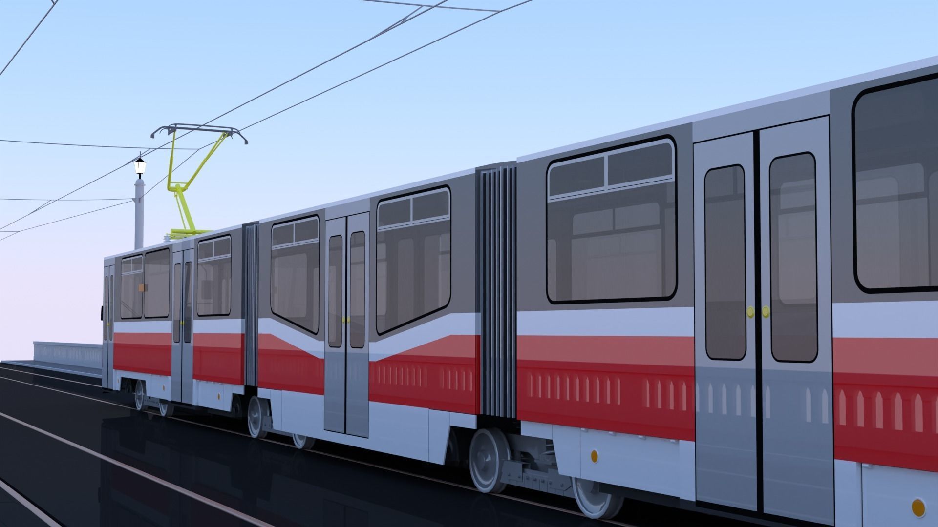 Bridge with KT8D5 tram 3D model_10