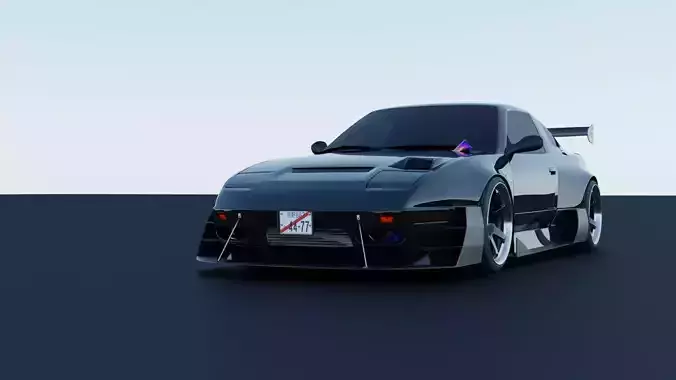 Nissan 240sx Tuned Suspension Rigged 3D model