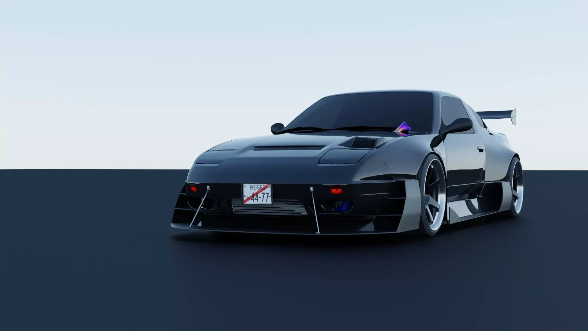 Nissan 240sx Tuned Suspension Rigged 3D model