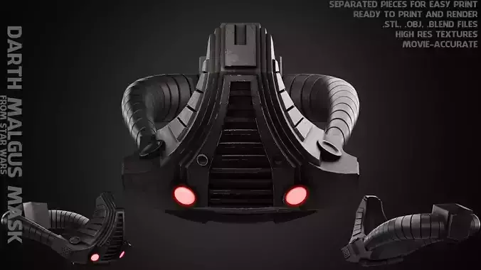 Star Wars Darth Malgus Respirator Mask for Cosplay 3D print model