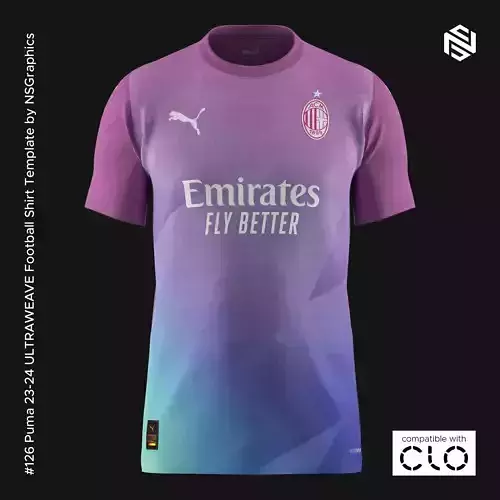 Puma 23-24 ULTRAWEAVE Football Shirt Template for CLO 3D