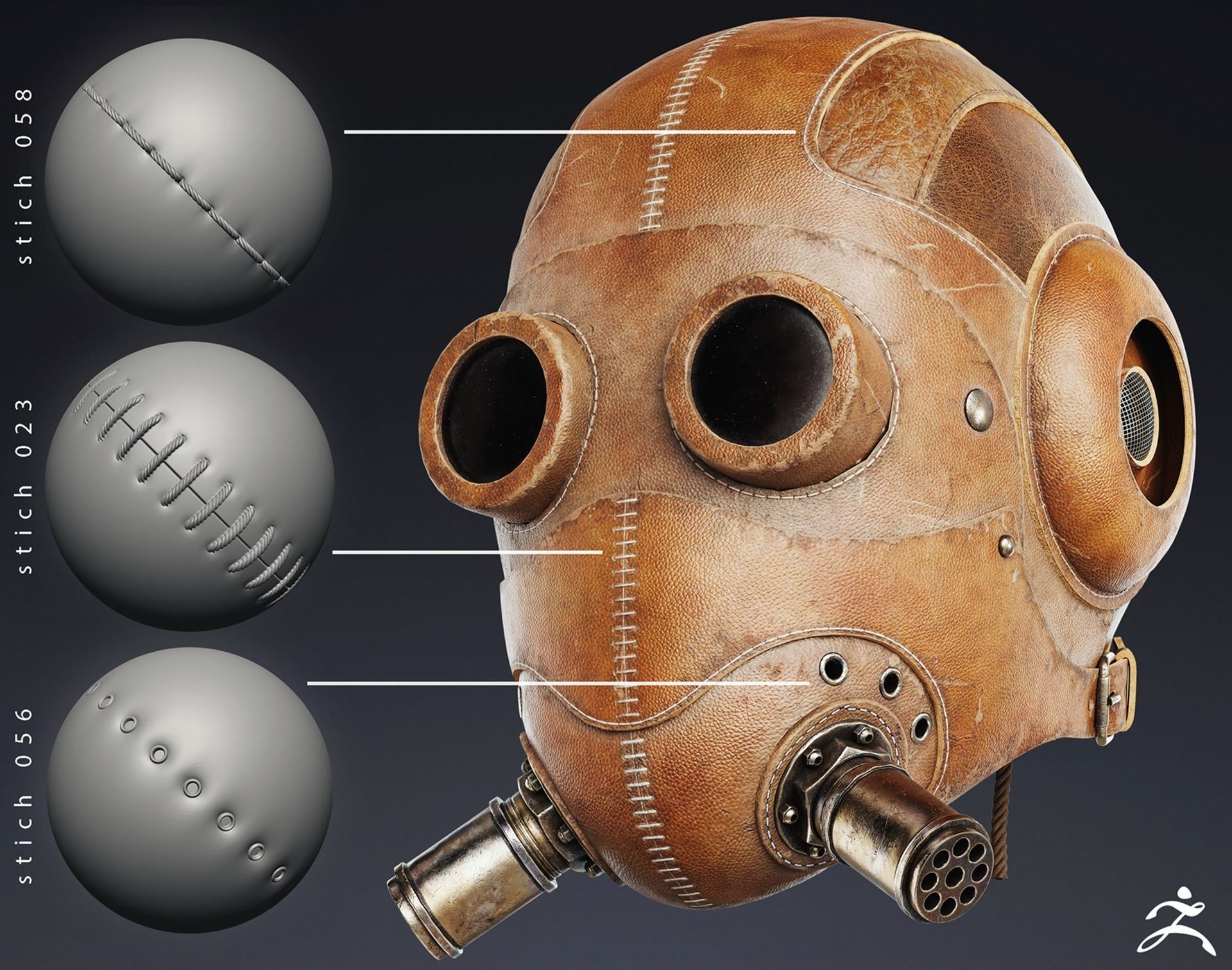 90 Seam and  Stitch Brushes and  Alphas Vol 01 Texture_12