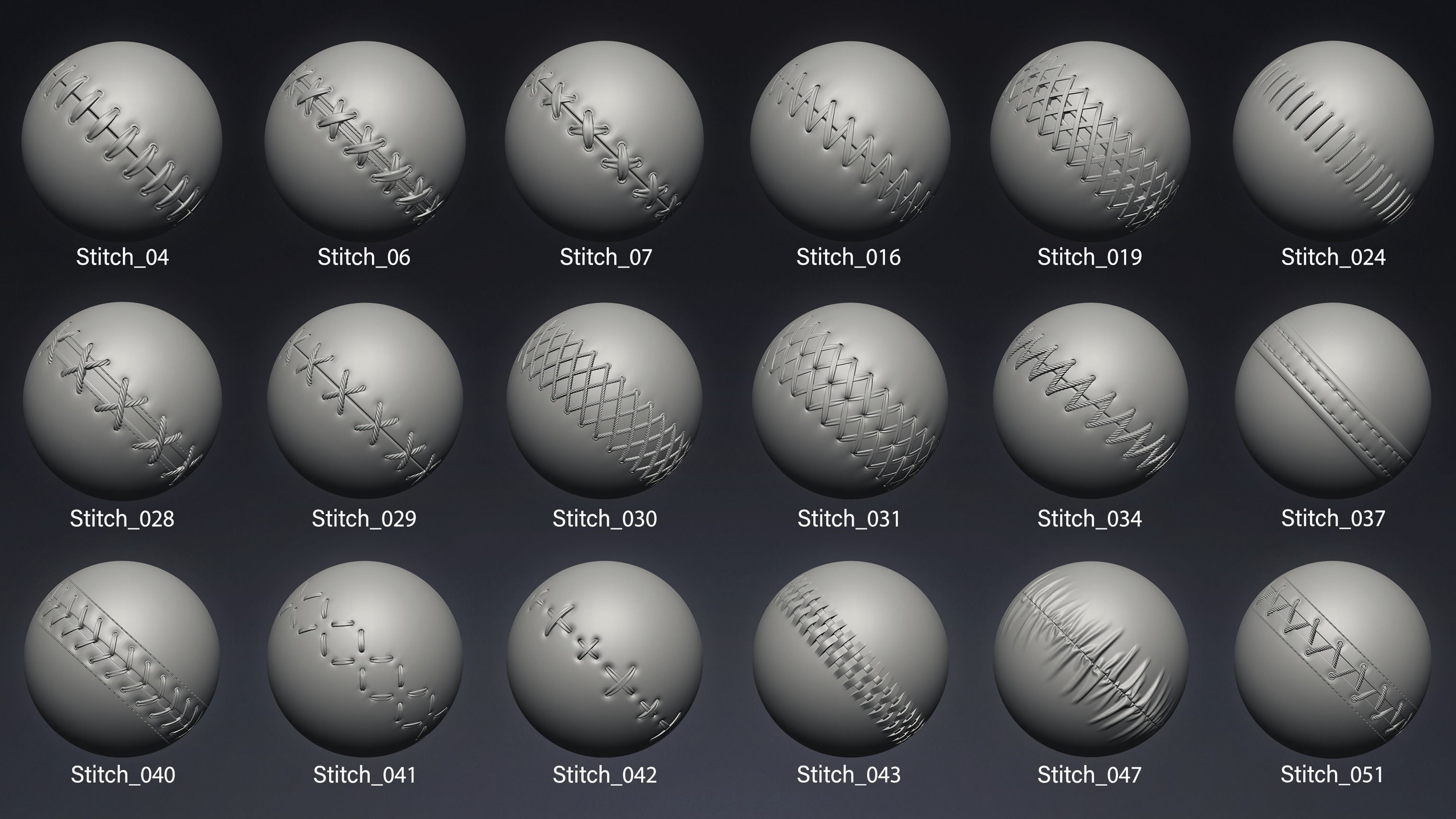 90 Seam and  Stitch Brushes and  Alphas Vol 01 Texture_1