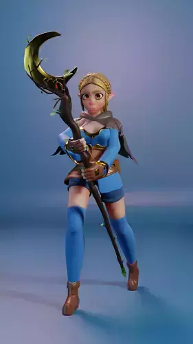 Enchanting Blue Witch - Rigged and Animated 3D Model 3D model
