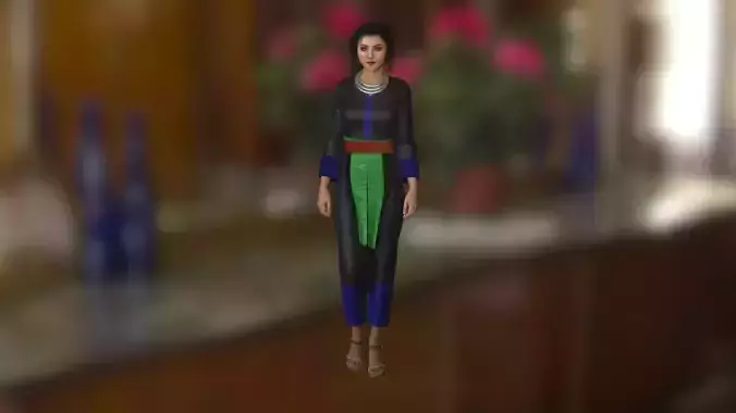 Hmong women clothes 3D model
