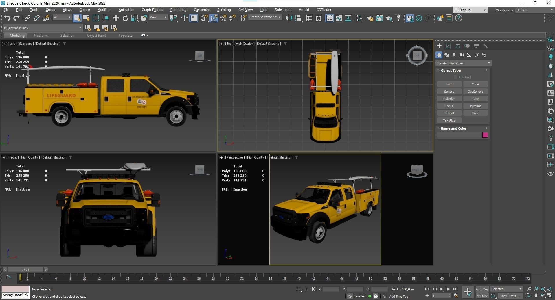 LifeGuard truck Los Angeles  Low-poly 3D model_47